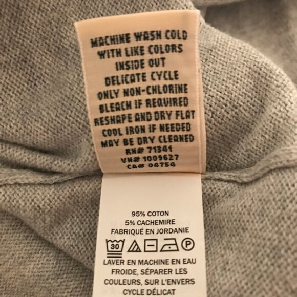 L.L.Bean Women's Cotton/Cashmere Sweater, Turtleneck Intarsia Size Small Petite - Picture 6 of 9